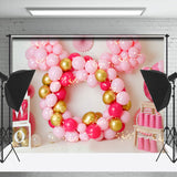 Allenjoy Pink Balloon 2Nd Birthday Backdrop Baby Girl