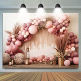 Allenjoy Pink Balloons Arch Boho Girls Birthday Backdrop