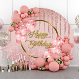 Allenjoy Pink Balloons Bokeh Glitter Happy Birthday Backdrop