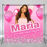 Allenjoy Pink Balloons Custom Photo 18Th Birthday Backdrop