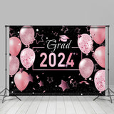 Allenjoy Pink Balloons Star Black Girls Graduation Backdrop