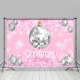 Allenjoy Pink Bauble Lantern Ball Snow Christmas Backdrop