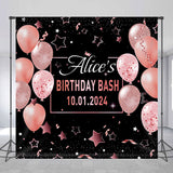 Allenjoy Pink Black Custom Birthday Party Backdrop Woman