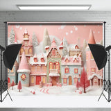 Allenjoy Pink Blue Candy Town Christmas Photography Backdrop