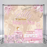 Allenjoy Pink Boho Traveling Custom Bridal Shower Backdrop