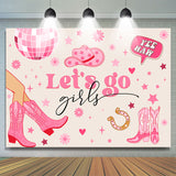 Allenjoy Pink Boots Lets Go Girls Yee Haw Party Backdrop