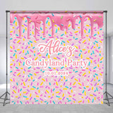 Allenjoy Pink Cream Candyland Girls Custom Birthday Backdrop