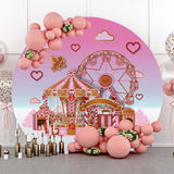 Allenjoy Pink Cupid Carousel Round Circus Birthday Backdrop