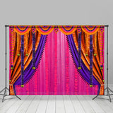 Allenjoy Pink Curtain Wedding Festival Indian Party Backdrop