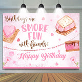 Allenjoy Pink Dessert Theme Birthday Party Backdrop Girls