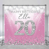 Allenjoy Pink Diamonds Balloons Custom 20Th Birthday Backdrop