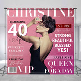 Allenjoy Pink Fashion Magzine Custom 40Th Birthday Backdrop