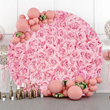 Allenjoy Pink Flowers Petals Wall Round Wedding Backdrop