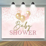 Allenjoy Pink Glitter Dots Balloons Baby Shower Backdrop