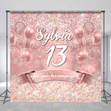 Allenjoy Pink Glitter Teenage Year Custom Birthday Backdrop