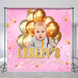 Allenjoy Pink Gold Balloons Custom Birthday Party Backdrop