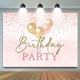 Allenjoy Pink Gold Balloons Glitter Birthday Party Backdrop