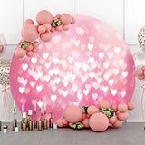 Allenjoy Pink Heart Bokeh Circle Valentines Day Backdrop