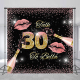 Allenjoy Pink Lips Champagne Custom 30Th Birthday Backdrop