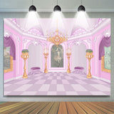 Allenjoy Pink Luxury Palace Candlestick Party Backdrop Girl