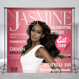 Allenjoy Pink Magazine Cover Personalized Birthday Backdrop