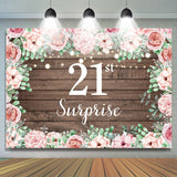 Allenjoy Pink Rose Wood 21St Birthday Photography Background