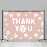 Allenjoy Pink Simple Little Daisies Thanksgiving Day Backdrop