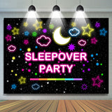 Allenjoy Pink Starry Moonnight Sleepover Party Birthday Backdrop