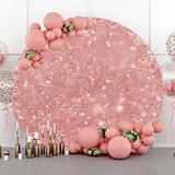 Allenjoy Pink Textured Simple Round Birthday Party Backdrop