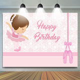 Allenjoy Pink Wall Ballet Shoes Birthday Backrop Girls