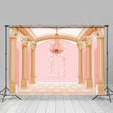 Allenjoy Pink Wall Cartoon Palace Romantic Wedding Backdrop