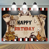 Allenjoy Pirate Captain Skull Treasure Map Birthday Backdrop