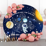 Allenjoy Planets Cute Astronaut Round 1St Birthday Backdrop