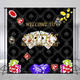 Allenjoy Poker Carnival Welcome Custom 30Th Birthday Backdrop