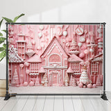 Allenjoy Posh Pink Candy House Sweetmeats Christmas Backdrop