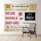 Allenjoy Pregnancy Newspaper Personalized Baby Shower Backdrop