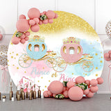 Allenjoy Prince Princess Carriage Round Baby Shower Backdrop