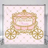 Allenjoy Princess Pink Gold Carriage Custom Birthday Backdrop