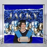 Allenjoy Prom Blue Balloons Personalized Graduation Backdrop