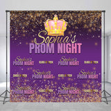 Allenjoy Prom Night Purple Glitter Crown Custom Backdrop