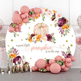 Allenjoy Pumpkin Blooming Flowers Circle Baby Shower Backdrop