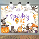 Allenjoy Pumpkin Spooky Cute Halloween 1St Birthday Backdrop