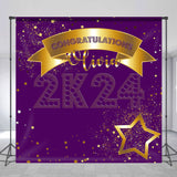 Allenjoy Purple Custom Graduation Backdrop Party