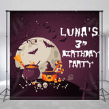 Allenjoy Purple Custom Helloween 3Rd Birthday Party Backdrop