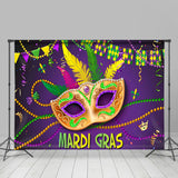 Allenjoy Purple Gold Masquerade Mardi Gras Carnival Backdrop