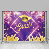 Allenjoy Purple Golden Lights Students Graduation Backdrop