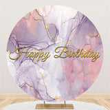 Allenjoy Purple Marble Textured Circle Birthday Party Backdrop