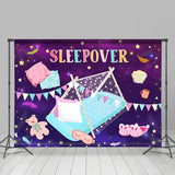 Allenjoy Purple Night Flags Tent Sleepover Party Backdrop