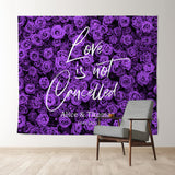 Allenjoy Purple Roses Romantic Flower Wall Wedding Backdrop