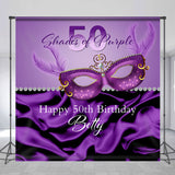 Allenjoy Purple Silk Masquerade Custom 50Th Birthday Backdrop